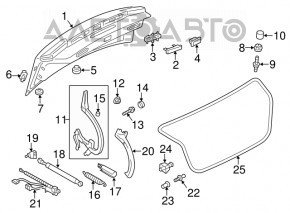 Audi A6 C7 12-18 black trunk lid LY9T, dents, scratches