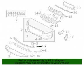 Front bumper molding, lower right, Audi E-Tron 19-23 Quattro
