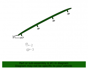 Right longitudinal roof rail for Audi E-Tron 19-23, chrome