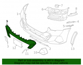 Front bumper center trim BMW 5 G60 24-25 M package
