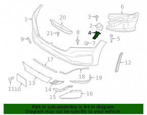 Front bumper mount, left lower fender, BMW 7 Series G11 G12 16-22 with M type, bumper cover & trim