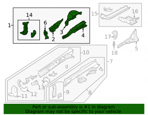 Quarter front left Subaru Forester 14-18 SJ graphite