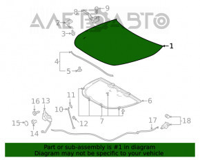Hood bare Toyota Highlander 20 - aluminum