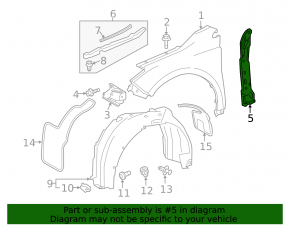 Left door-wing seal for Toyota Avalon 13-18