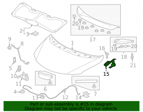 Left hood hinge for Honda Fit 15-20