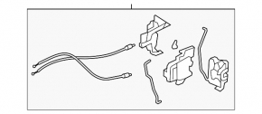 Front right door lock Subaru Impreza WRX GH 08-14 with cables