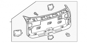 Lower tailgate trim for Lexus RX350 RX450h 10-15 beige