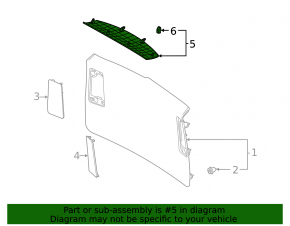 Upper trunk door trim Toyota Highlander 20- black