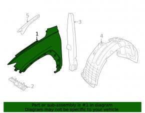 Hyundai Tucson 2020-2025 USA Front Right Wing Blue YP5