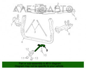 Front bumper hook left Dodge Durango 11-13 with bracket