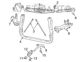 Front bumper hook left Dodge Durango 11-13 with bracket