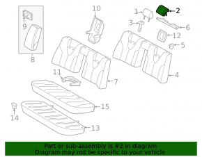 Rear central headrest for Toyota Camry v40, gray leather, with adjustable backrest, scratches