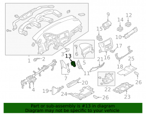 Front panel air duct deflector left Mitsubishi Outlander 14-21