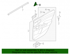 Door trim, triangle, rear right, Kia Sorento 21-25 HEV, PHEV, inner