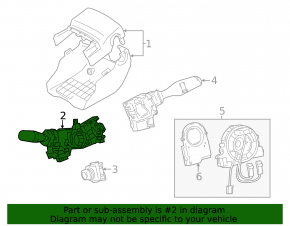 Steering column switch left Lexus IS 14-20 without fog lights
