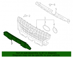 Lower grille of the front bumper Hyundai Venue 20-26 SE, SEL