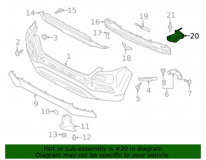 Right rear bumper reinforcement fang Hyundai Kona 18-23 AWD