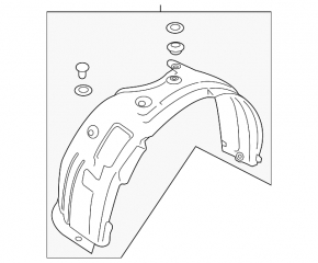 Front left fender liner Hyundai Kona 18-21 1.6, 2.0