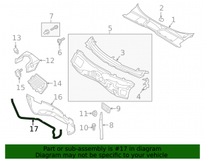 Windscreen wiper pan seal Audi A4 B9 17-25