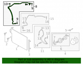 Air conditioner tube heater-condenser Mazda CX-30 20-21 2.5