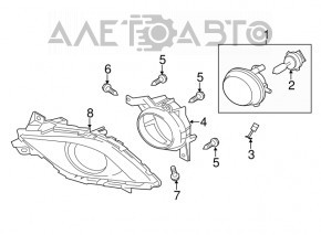 Left fog light bracket for Mazda 6 14-15