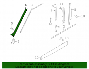 Right windshield molding for Land Rover Range Rover Sport 13-22