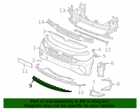 Front bumper center lip Volkswagen ID.4 21-22 gray structure