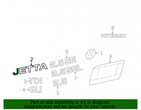 Emblem inscription "JETTA" trunk lid VW Jetta 19-