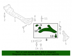 Lower control arm, front right, Subaru BRZ 13-20