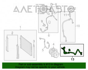 Air conditioning pipe compressor-heater second Mercedes CLA 250 14-19