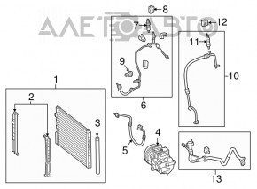 Air conditioning pipe compressor-heater second Mercedes CLA 250 14-19