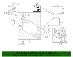 Radiator mount right Kia Sorento 10-15 2.4, 3.3