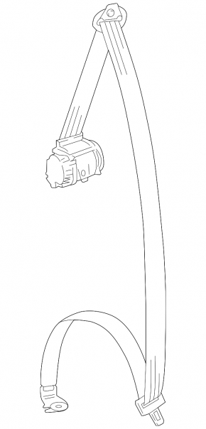 Seat belt 3rd row right VW Atlas 18-24 black
