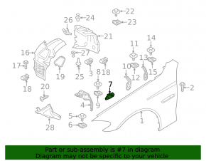 Front right wing bracket BMW 5 F10 11-16 center