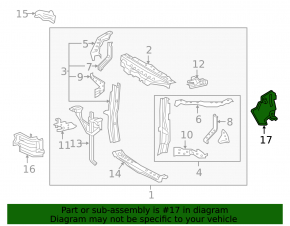 Radiator deflector left upper Lexus RX350 16-19