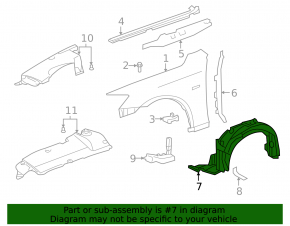 Front left fender liner Lexus IS250 IS350 06-10