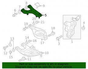 Upper rear left control arm Infiniti QX56 QX80 10-20