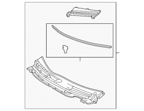 Plastic windshield wiper grille for Toyota Prius 30 10-15 without caps