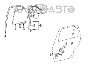 Door glass triangle rear left Toyota Camry v30 2.4
