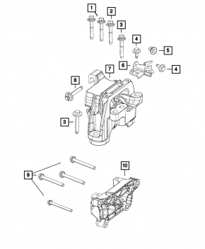 Engine mount right Jeep Cherokee KL 19 2.0T