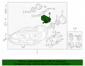 Headlight corrector Audi A6 C7 12-17 halogen