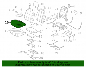 Rear row of seats left 2nd row Toyota Sienna 11-14 velour beige, for 7 seats