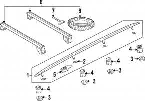Longitudinal roof rail right Audi Q5 80A 18-24 chrome, missing stud