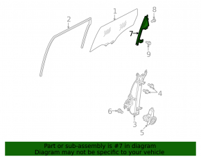 Rear right door glass guide for Nissan Rogue 08-15