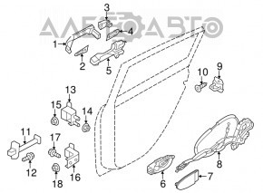 Door limiter rear left Nissan Leaf 18-