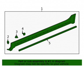 Left threshold Chevrolet Equinox 18- structure with seal
