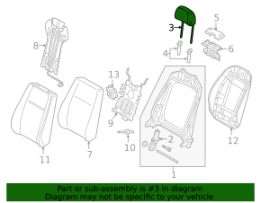 Front left headrest for Audi A4 B9 17-18, gray leather