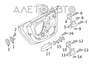 Door limiter rear right Audi A5 F5 17- 5D with overlay