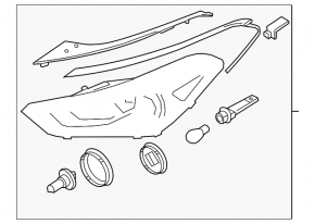 Front right headlight complete Hyundai Tucson 16-18 xenon