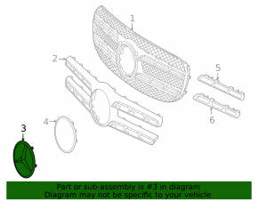 Mercedes X167 GLS 450 580 20-23 grille emblem